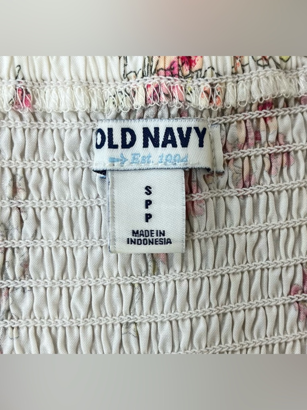 🌸 Old Navy White Cami Dress w/ Floral Print~Women’s Sz Sm~Spaghetti Straps~Lined - Picture 12 of 15
